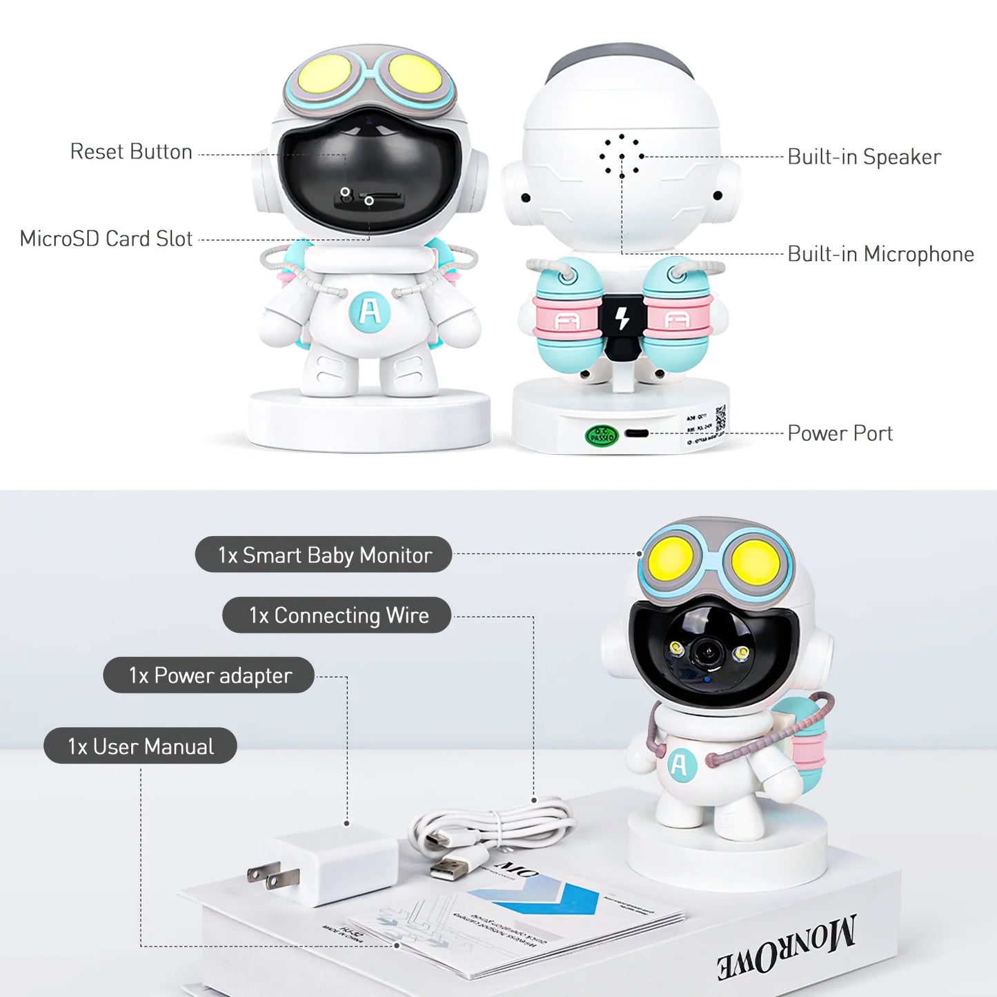 Baby Monitor, 1080P HD Indoor Pan/Tilt Smart Security Camera, 5G Wifi Dog Camera with Night Vision & 2-Way Audio, Motion & Sound Detection for Baby and Pet, Cloud & SD Card Storage