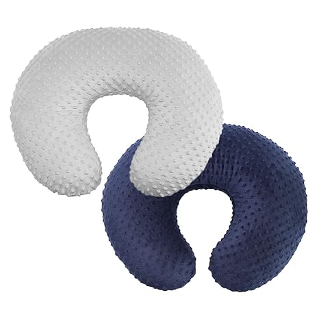 Nursing Pillow Covers 2-Pack – White & Khaki