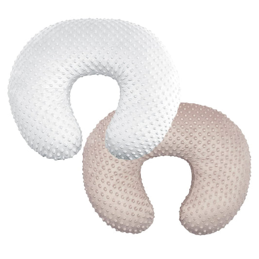 2Pack Nursing Pillow Cover White&Khaki Nursing Covers Set Breastfeeding Pillow Slipcover Fits Naked Nursing Pillow for Baby Boy Girl(White/Khaki)