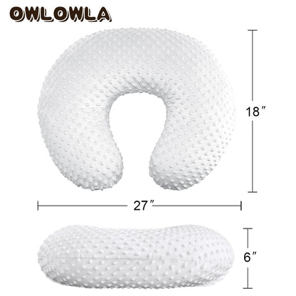 2Pack Nursing Pillow Cover White&Khaki Nursing Covers Set Breastfeeding Pillow Slipcover Fits Naked Nursing Pillow for Baby Boy Girl(White/Khaki)